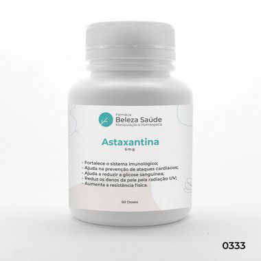 Astaxantina 6mg - Saúde Mental e Física - 60 doses