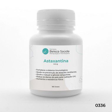 Astaxantina 6mg - Saúde Mental e Física - 180 doses