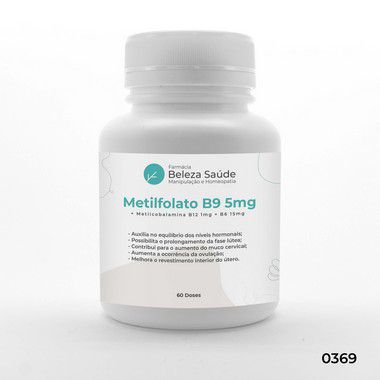 Metilfolato B9 5mg + Metilcobalamina B12 1mg + B6 15mg - 60 doses