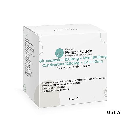 Glucosamina 1500 + Condroitina 1200 + Msm 1000 + Uc II 40mg - 45 doses