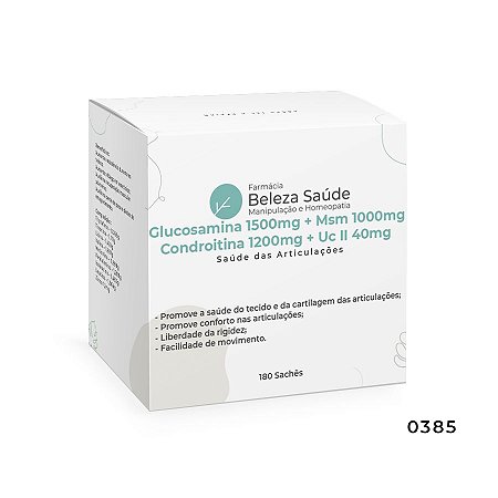 Glucosamina 1500 + Condroitina 1200 + Msm 1000 + Uc II 40mg - 180 doses