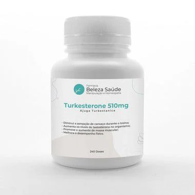 Turkesterone 510mg  Ajuga Turkestanica : Aumento da Massa Magra e Testosterona - 240 doses