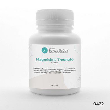 Magnésio L Treonato 450mg - 150 doses