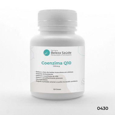 Coenzima Q10 100mg :  Grau Farmacêutico Pureza Máxima 120 doses