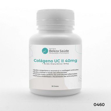 Colágeno Uc II 40mg + Ácido Hialurônico 10mg - 90 doses