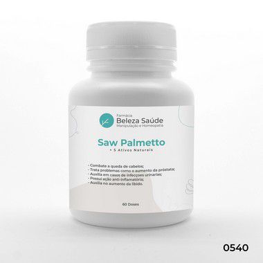 Saw Palmetto + 5 Ativos Naturais - Próstata Inchada - 60 doses