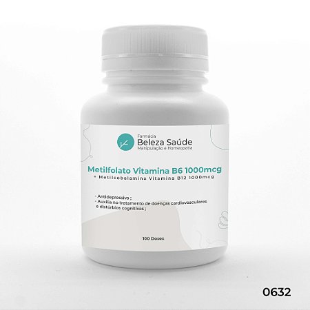 Metilfolato Vitamina B9 1000mcg + Metilcobalamina Vitamina B12 1000mcg - 100 doses