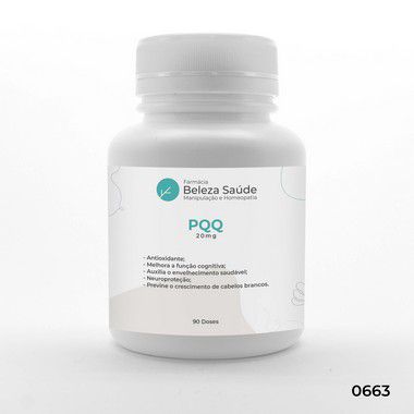 PQQ 20mg Prevenção de Cabelos Brancos - 90 doses