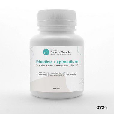 Rhodiola + Epimedium + Testofen + Maca + Marapuama + Mucuna :  Revigorante Feminino, Desempenho - 90 doses