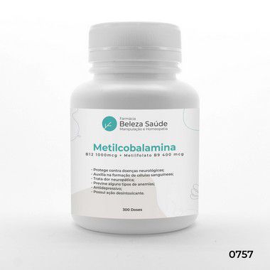 Metilcobalamina B12 1000mcg + Metilfolato B9 400 mcg - 300 doses