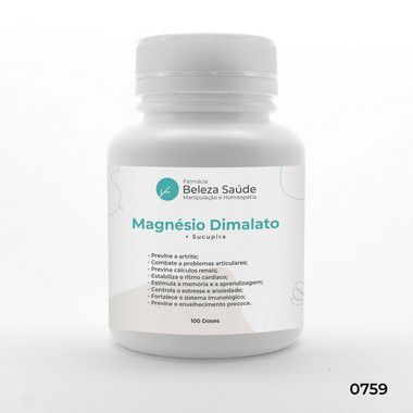 Magnésio Dimalato  + Sucupira - Combate Fadiga e Inflamações - 100 doses