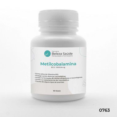 Metilcobalamina 1000mcg Forma Ativa Vitamina B12 - 90 doses