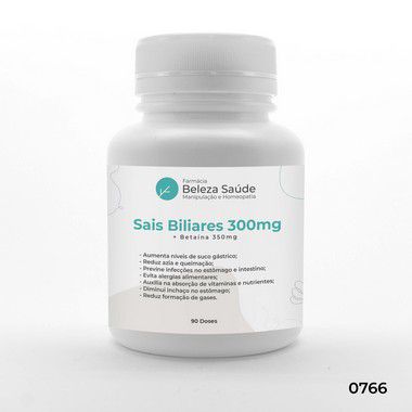 Sais Biliares 300mg + Betaína 350mg - Normalizador da digestão de lipídios (gordura) - 90 doses
