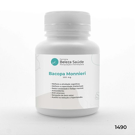 Bacopa Monnieri 250 mg : Memorização Retenção de Informações