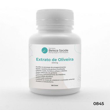 Extrato De Oliveira 500mg - Perda de Peso - 180 doses
