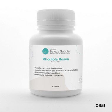 Rhodiola Rosea + 4 Ativos - Diminui Fadiga e Estresse - 60 doses