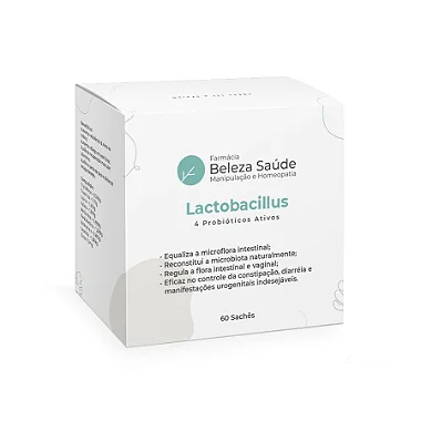 Lactobacillus - Probiótico Ativos da Marca : Lactobacillus Paracasei 1 Bilhão ufc, Lactobacillus Rhamnosus 1 Bilhão ufc, Lactobacillus Acidophilus 1 Bilhão ufc, Bifidobacterium lactis 1 Bilhão ufc, FOS - 60 sachês