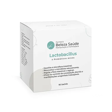 Lactobacillus - Probiótico Ativos da Marca : Lactobacillus Paracasei 1 Bilhão ufc, Lactobacillus Rhamnosus 1 Bilhão ufc, Lactobacillus Acidophilus 1 Bilhão ufc, Bifidobacterium lactis 1 Bilhão ufc, FOS - 90 sachês