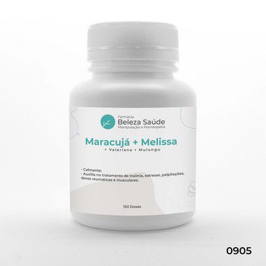 Maracujá + Melissa + Valeriana + Mulungu -  Stress - 150 doses