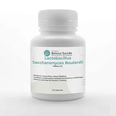 Lactobacillus Saccharomyces Boulardii 1 Bilhão Ufc 60 Caps