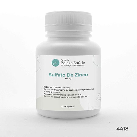 Sulfato De Zinco 66mg : 120 Cápsulas