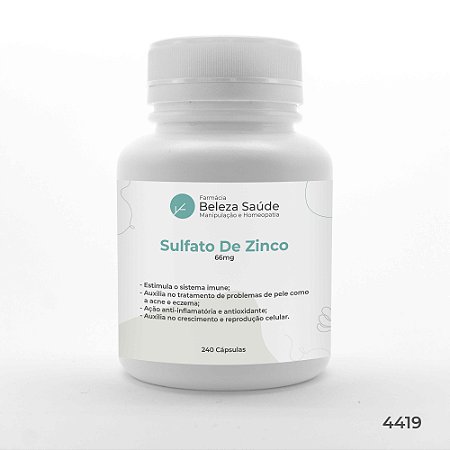 Sulfato De Zinco 66mg : 240 Cápsulas