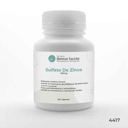 Sulfato De Zinco 200mg : 120 Cápsulas