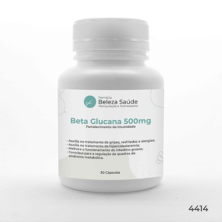Beta Glucana 500mg : Fortalecimento Imunidade 30 Cápsulas