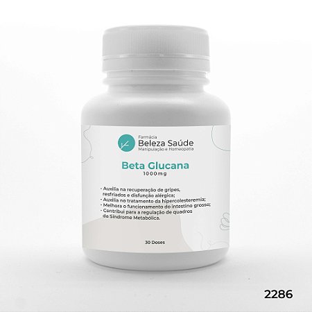 Beta Glucana 1000mg : Fortalecimento Imunidade 30 Cápsulas