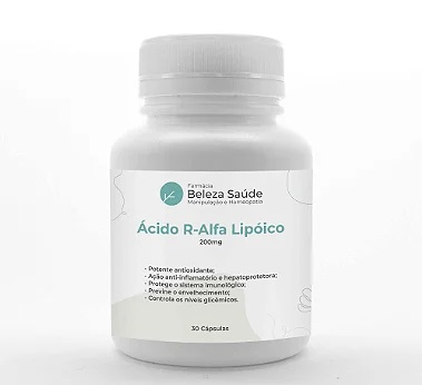 Ácido R Alfa Lipóico 200mg : Antioxidante Universal 30 Caps