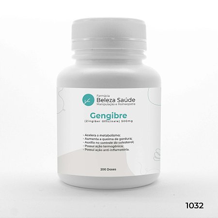 Gengibre (Zingiber Officinale) 500mg - Termogênico - 200 doses