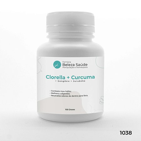 Clorella + Curcuma + Gengibre + Jurubeba - Combate Mau Hálito - 100 doses