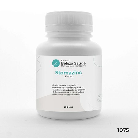 Stomazinc 150mg : Saúde Gástrica - Queimação, Azia, Má Digestão - 30 Cápsulas