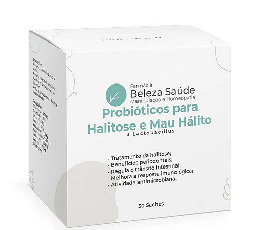 Probióticos Halitose Mau Hálito : 3 Lactobacillus 30 Sachês