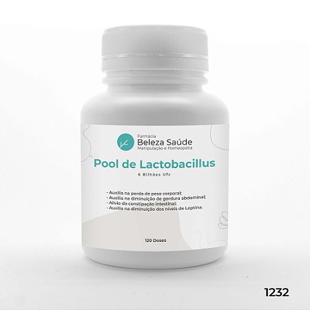 Pool De Lactobacillus Emagrecedor 6 Bilhões Ufc - 120 doses