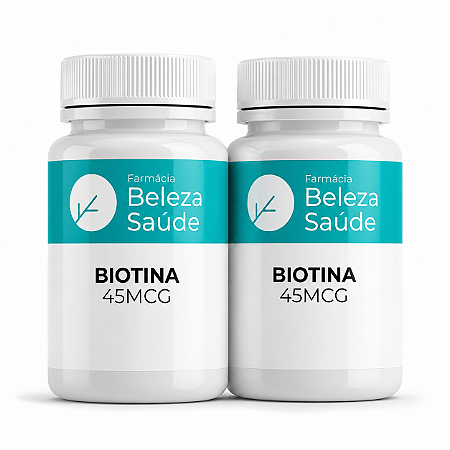 Biotina 45mcg : Kit 2 Frascos com 120 Cápsulas