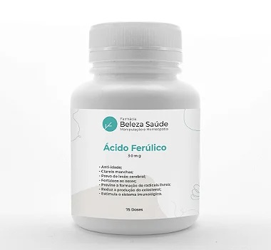 Ácido Ferúlico 30mg Saúde para Pele e Corpo - 75 doses
