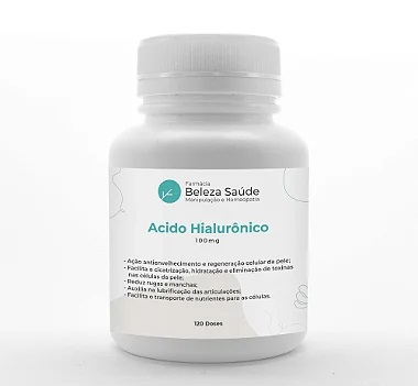 Acido Hialurônico 100mg Anti Rugas - 120 doses