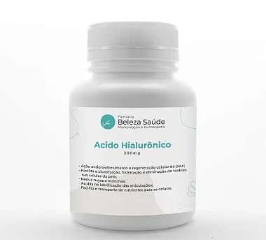 Acido Hialurônico 200mg Prevenir e Tratar Rugas - 30 doses