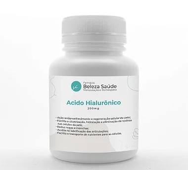 Acido Hialurônico 200mg Prevenir e Tratar Rugas - 45 doses