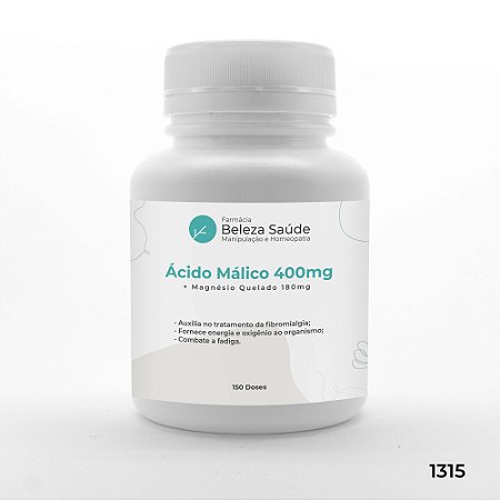 Ácido Málico 400mg + Magnésio Quelado 180mg - 150 doses