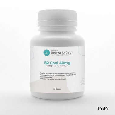 B2 Cool 40mg - Colágeno Tipo 2 UC II ( Tecnologia B2cool Galena ) - 30 doses