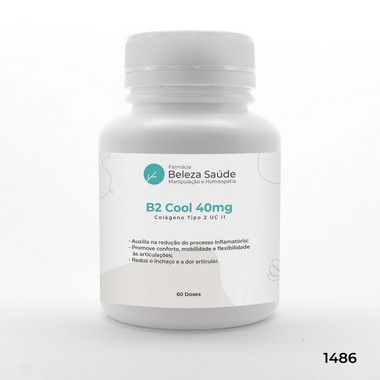 B2 Cool 40mg - Colágeno Tipo 2 UC II ( Tecnologia B2cool Galena ) - 60 doses