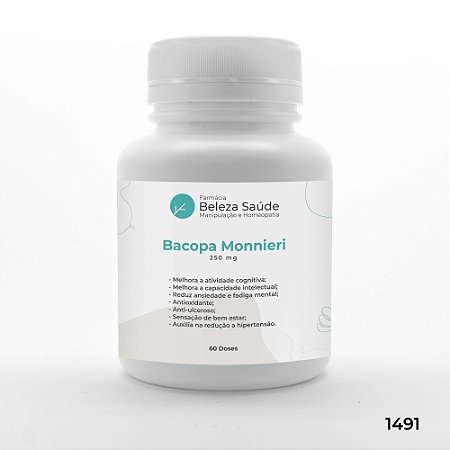 Bacopa Monnieri 250 mg : Memorização Retenção de Informações - 60 doses