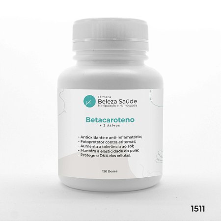 Betacaroteno + 2 Ativos - Pele Protegida e Bronzeada - 120 doses