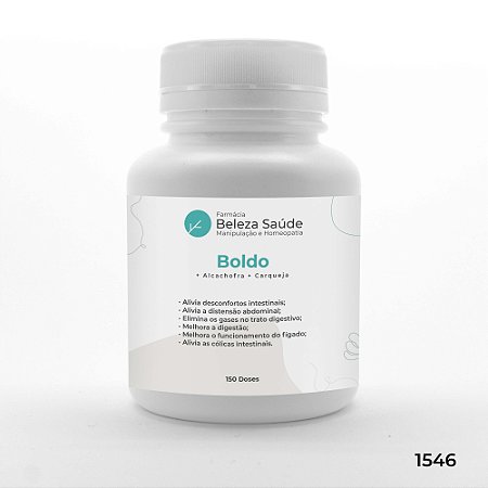 Boldo + Alcachofra + Carqueja - Sistema Digestivo - 150 doses