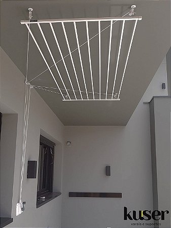Varal Tradicional de Teto 08 Varetas - Linha Diamante