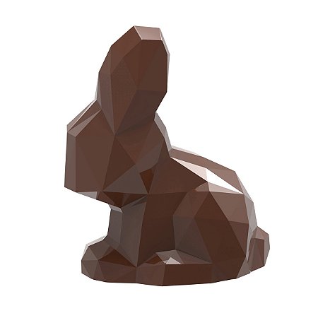 CW12102 - Fôrma de policarbonato Coelho Sentado Origami 11,7cm