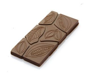 CF0808 - Fôrma de policarbonato para chocolate - Tablete folha e cacau (30g)
