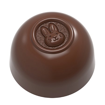 CW12189 - Fôrma de policarbonato para chocolate modelo bombom coelhinho - 3 x 1,9cm | 12g | 21 cavidades